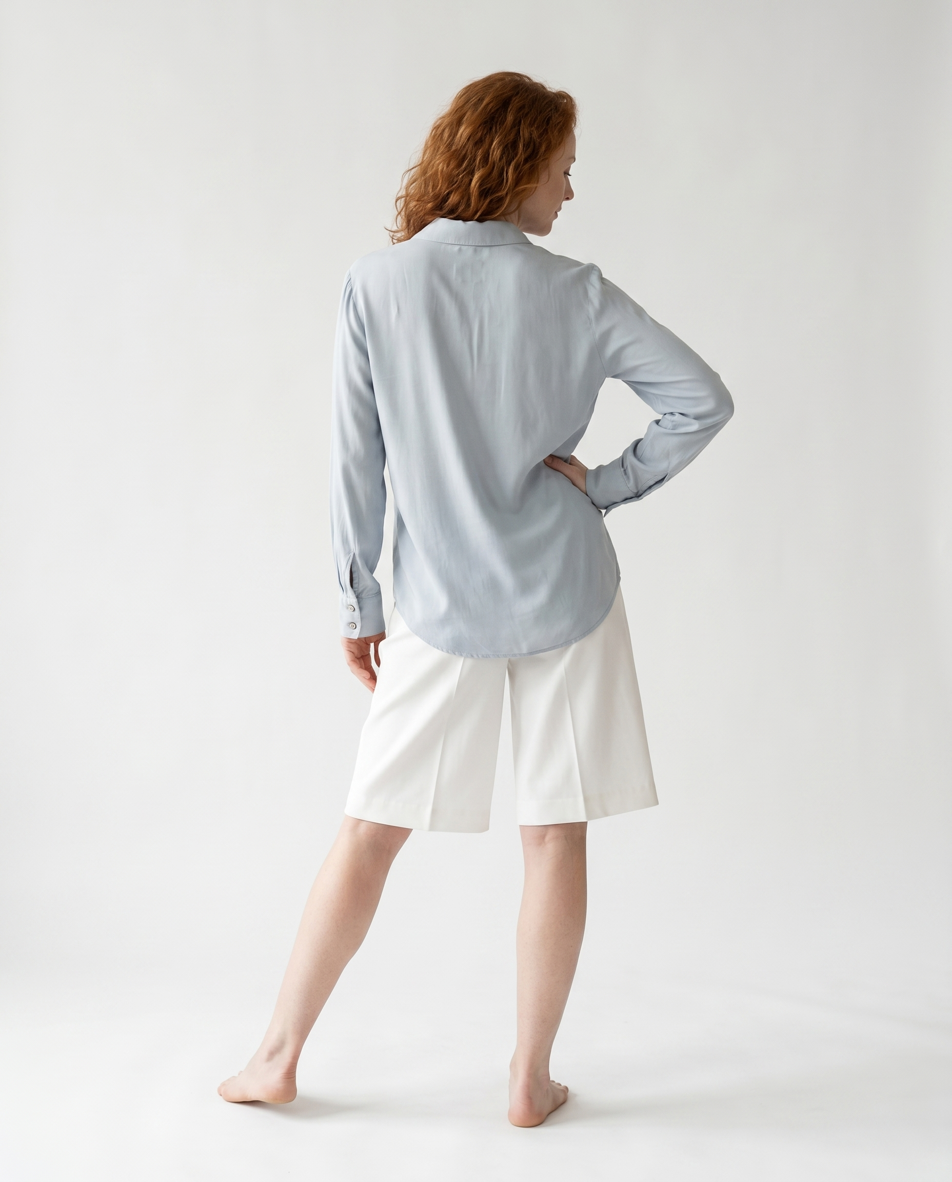 Longsleeve Viscose Shirt for Women with V-Neck