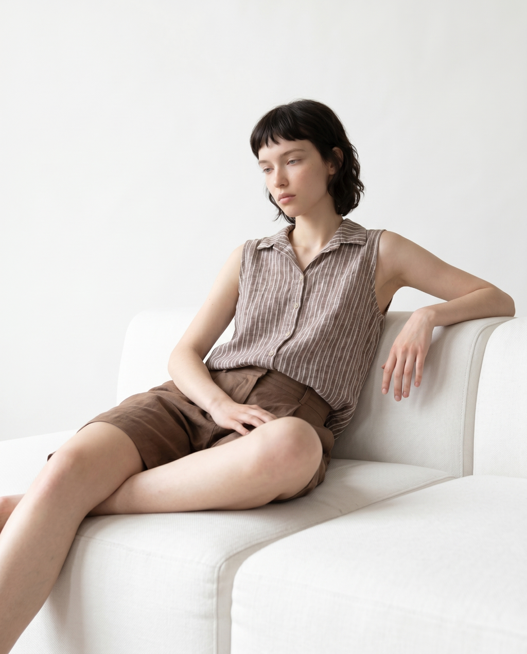 Striped Cotton‑Linen Women’s Blouse – made in Italy