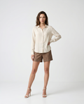 Longsleeve Viscose Shirt for Women with V-Neck