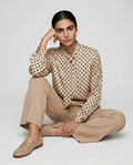 Polka‑Dot Viscose & Silk Blouse for Women