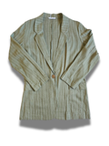 Light viscose and linen blazer with a soft drape and refined pinstripe design