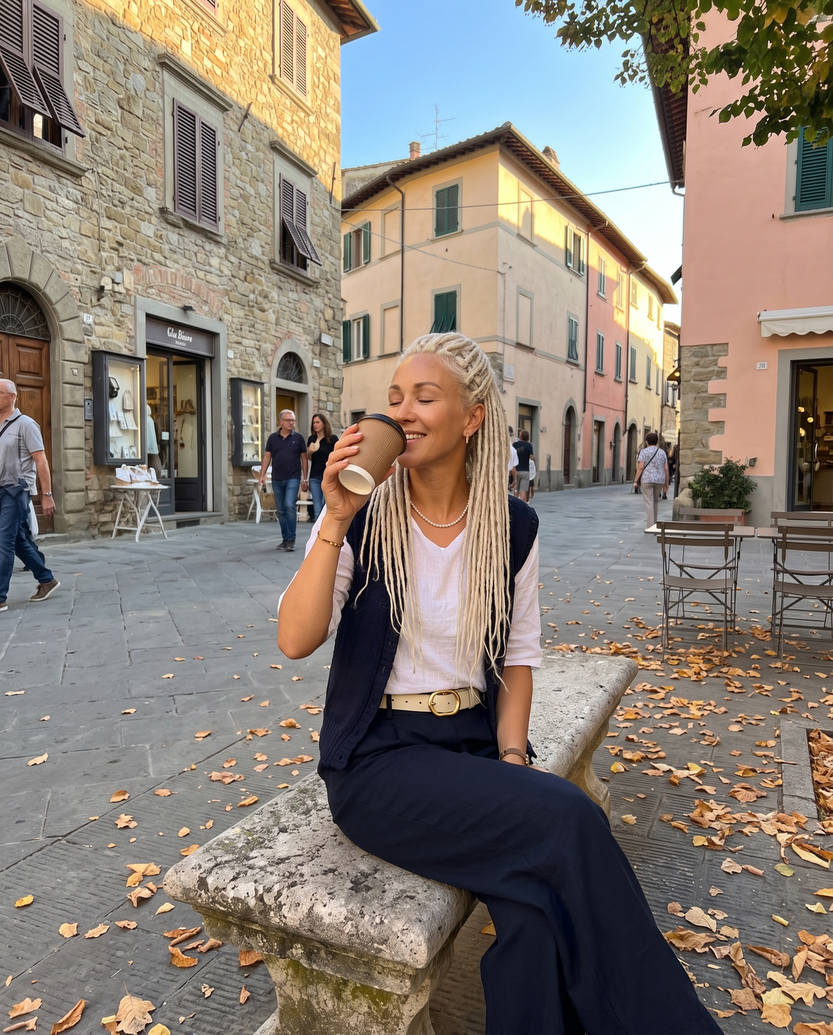 Wide leg viscose pants for woman