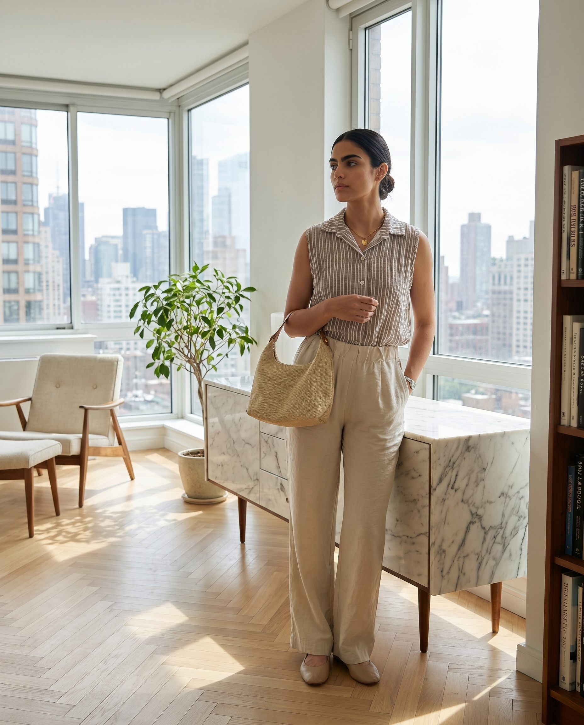 Natural Jute Summer Handbag • Structured Minimalist Design