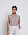 Striped Cotton‑Linen Women’s Blouse – made in Italy