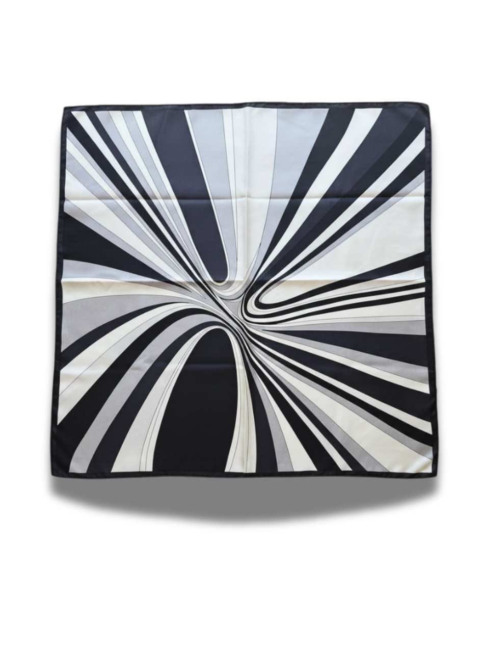 Black and White Silk Scarf