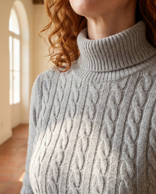 kaschmir rollkragenpullover details