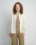 Soft viscose over shirt with a light, fluid drape.