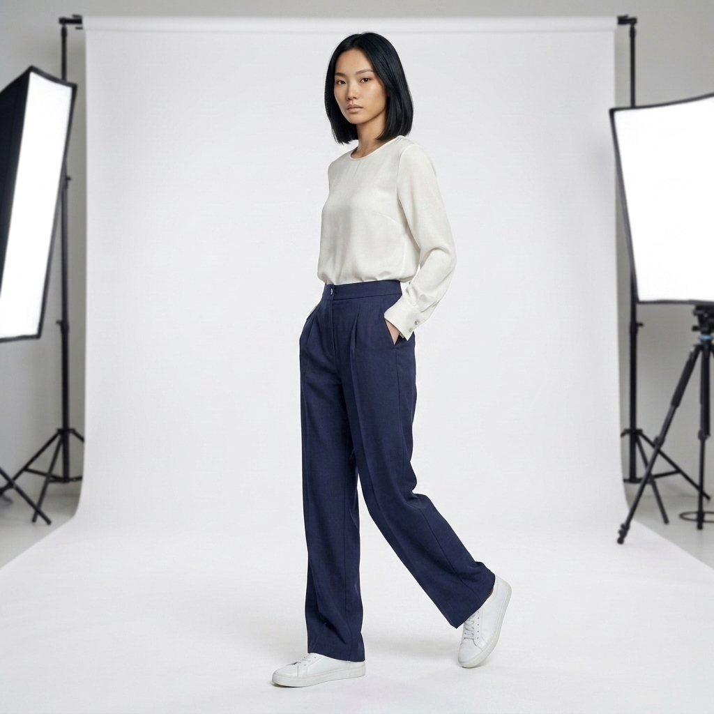 High Waist Viscose Pants