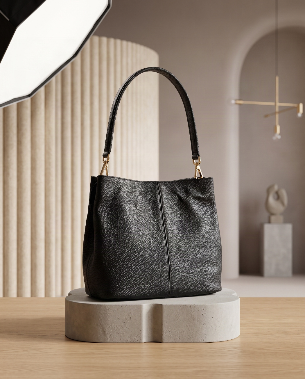 leder handtasche schwarz