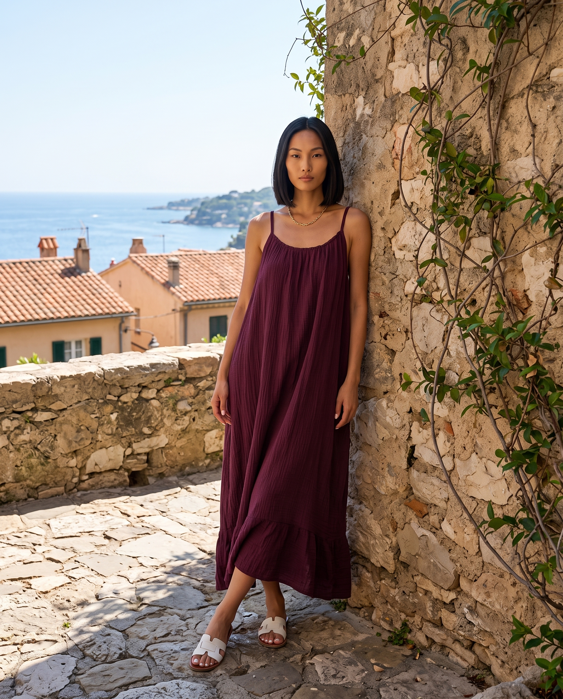 Long muslin cotton dress Your Passion Fashion
