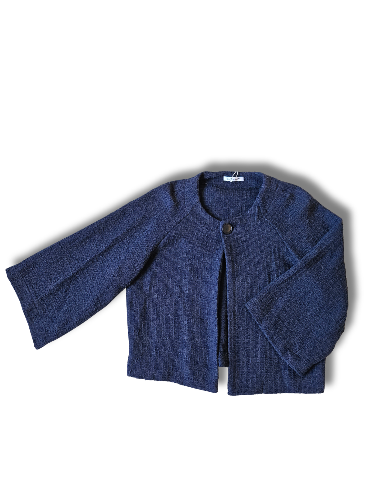 Cotton‑Blend Textured Cardigan