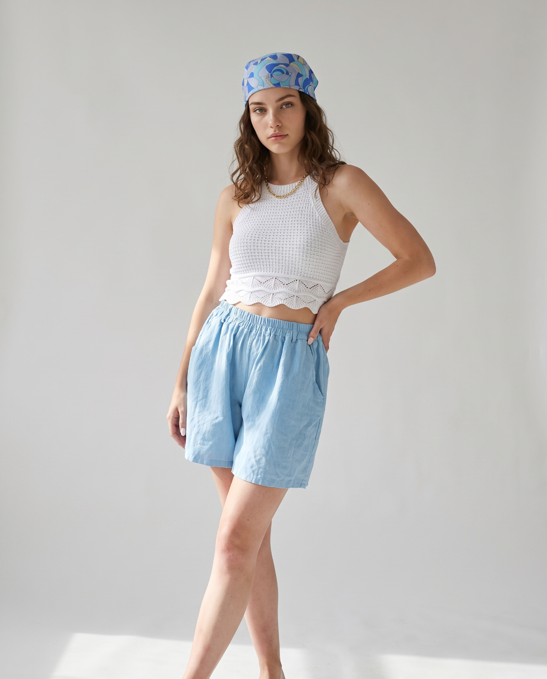 Blue Silk Scarf