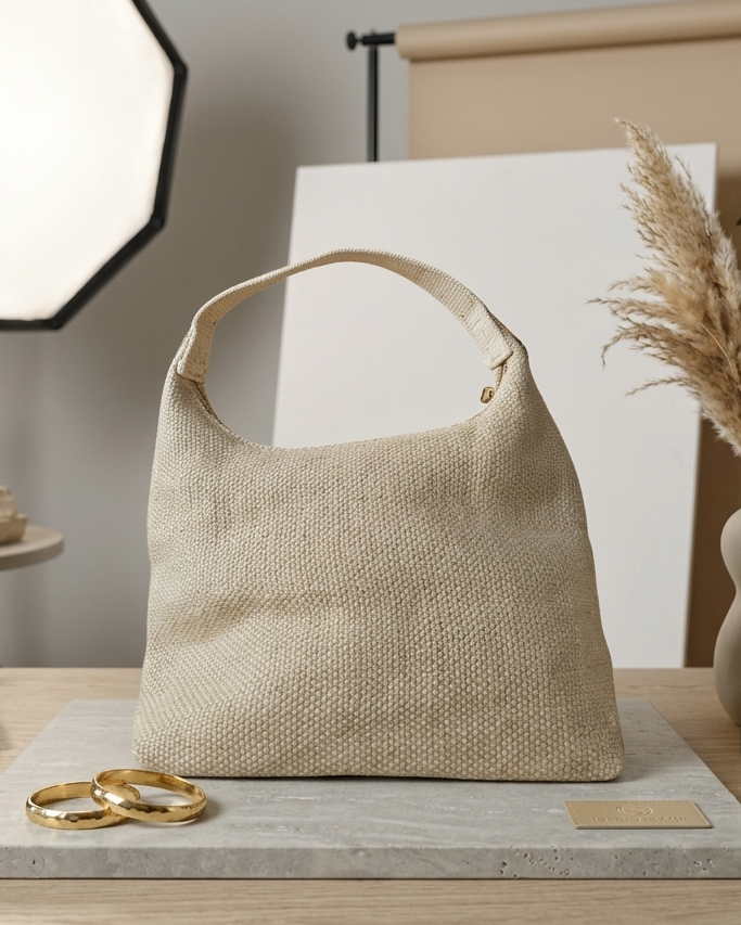 Natural Jute Summer Handbag • Structured Minimalist Design