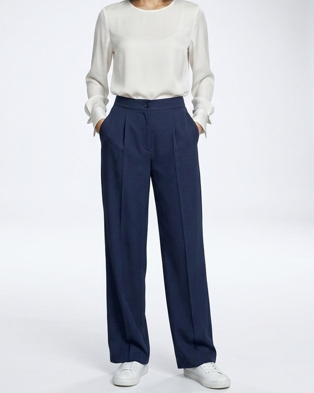 High Waist Viscose Pants