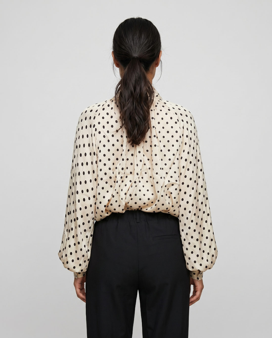 Polka‑Dot Viscose & Silk Blouse for Women