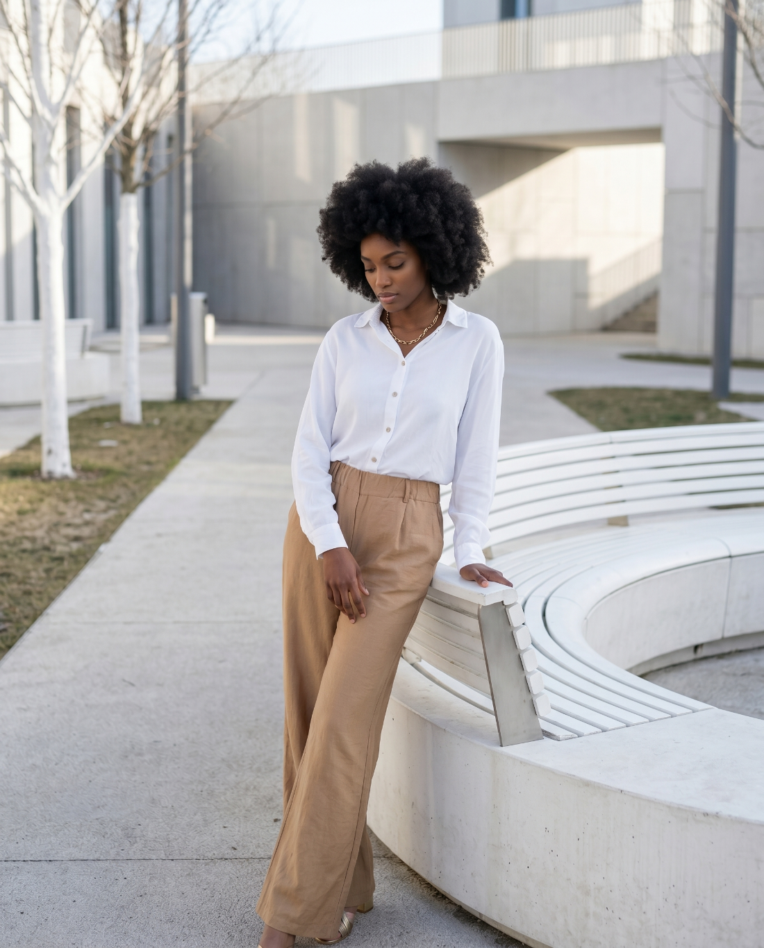 Longsleeve Viscose Shirt for Women with V-Neck
